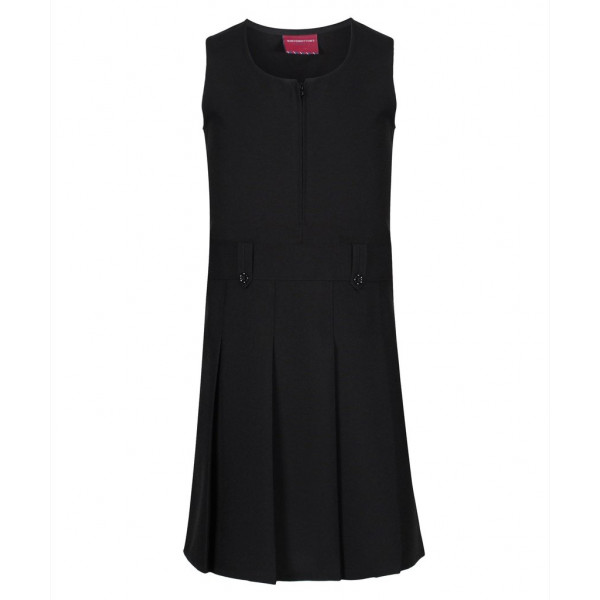 Girls Pinafore Flower button Black